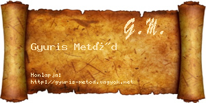 Gyuris Metód névjegykártya
